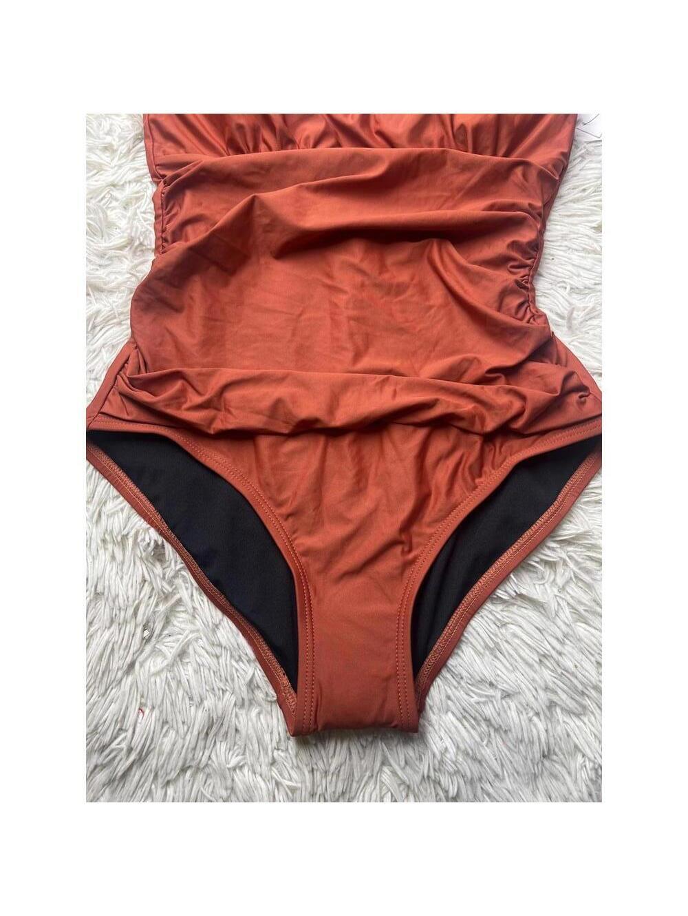 DKNY Plunge Neck Ruffle One-Piece Bikini - Picture 6 of 8
